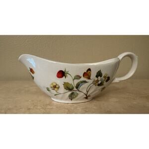 James Kent Old Foley Staffordshire Floral Ceramic Gravy Boat Glossy Handles